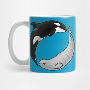 Baby Beluga and Orca Circle Mug